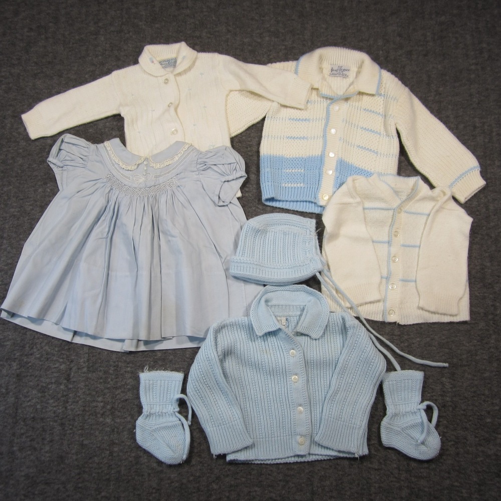 Vintage Baby Clothes Lot Outfit Cute Colorful Classic Heirloom Handmade 70s 80s - Picture 7 of 14